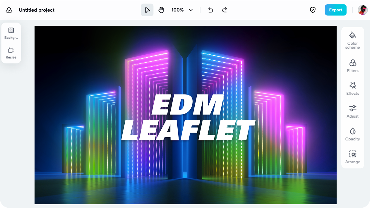 Create electronic dance music (EDM) flyers